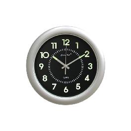 Luminous Noiseless Wall Clock 320mm (Siver)