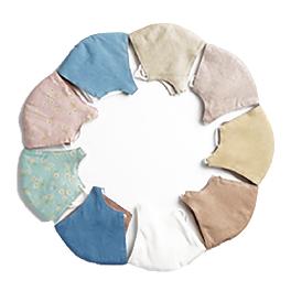 Natural Dyeing Antibacterial Mask (for adults) Mint floral pattern (white pad 3 OR persimmon pad 2)