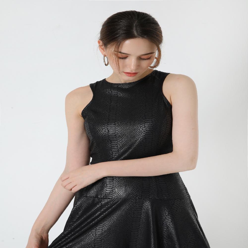 Korean knit shinny animal pattern mini dress ( EM-007 )