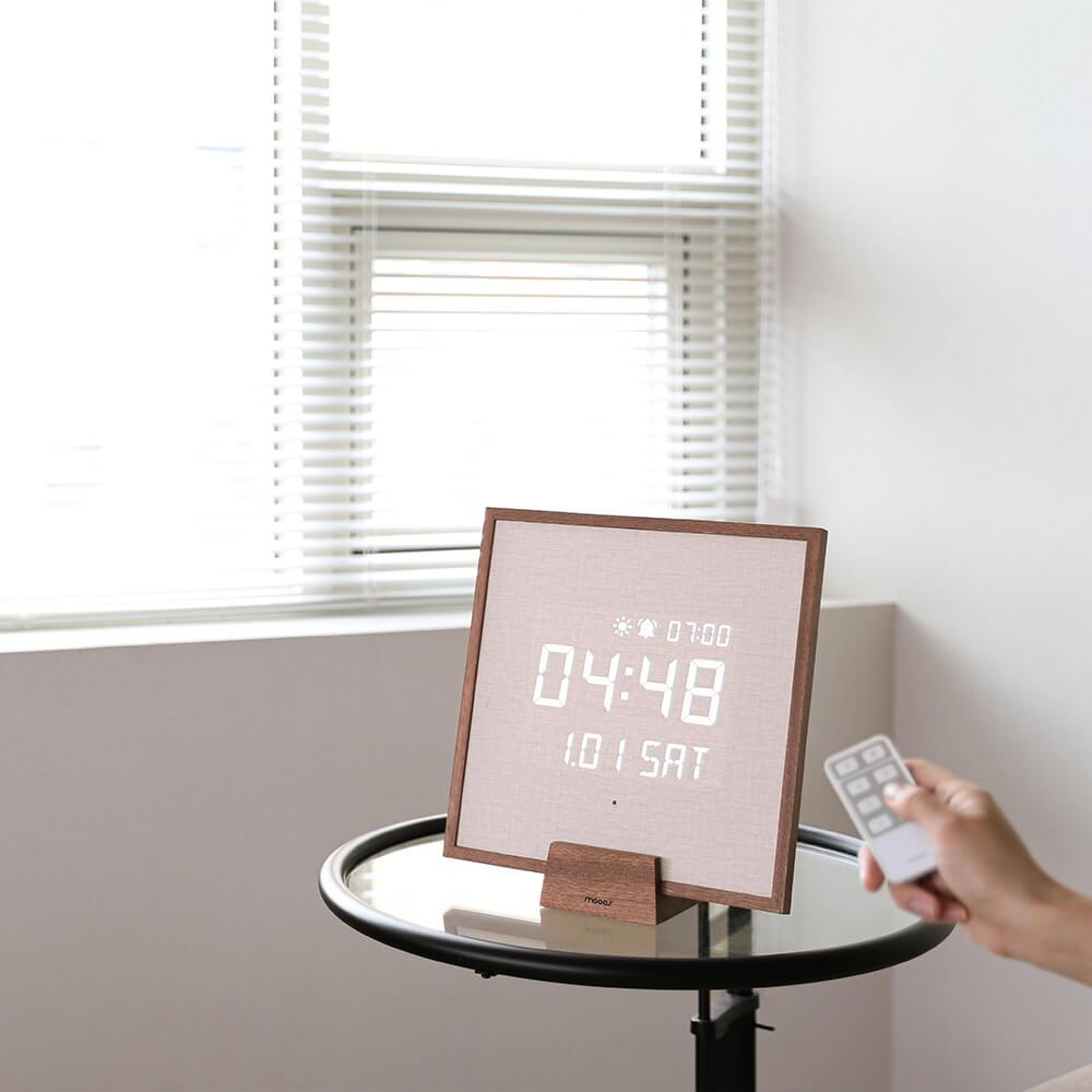 Wooden Frame Backlight Nightlight LED Wall Clock