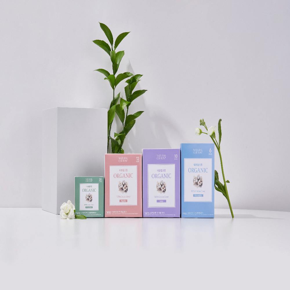 Natural Cotton Signature Organic Cotton Cover Slim Sanitary Pads (Large, 10 Count)